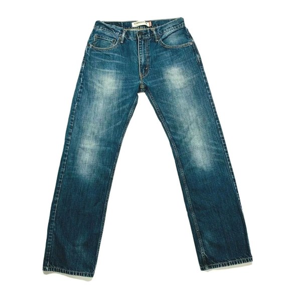 Levi's 505 Straight Fit Jeans Distressed Faded Whisker Red Tab Dark W31xL32 NWOT - Picture 1 of 10